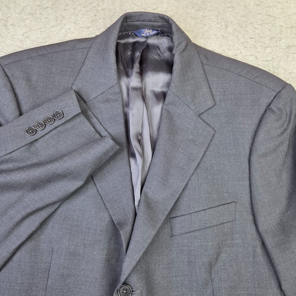 Brooks Brothers 346 Stretch Blazer Mens 42L Gray 3 Button Business Classic